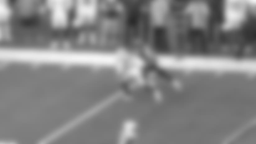David Moore Leaps Over Defender To Haul In 28-yard Catch