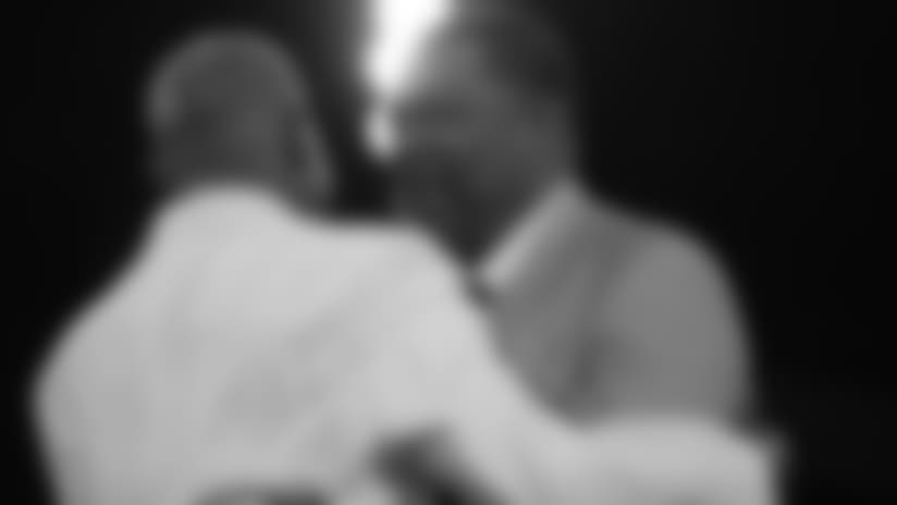 Hall of Fame LB Robert Brazile Overcome by Emotion Receiving Gold Jacket
