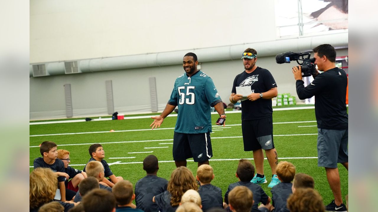 Brandon Graham gave a pep talk before practice