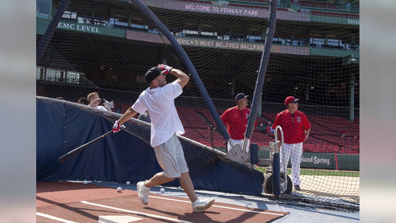 Tom Brady Red Sox batting practice 