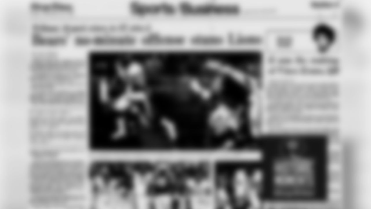 The front page of the Chicago Tribune sports section on Nov. 28, 1980. Bears Historic Moments - Chicago Tribune