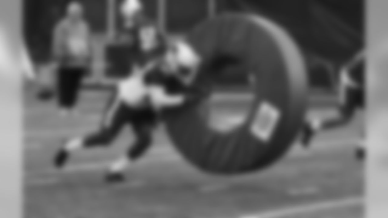 RB T.J. Logan during rookie minicamp