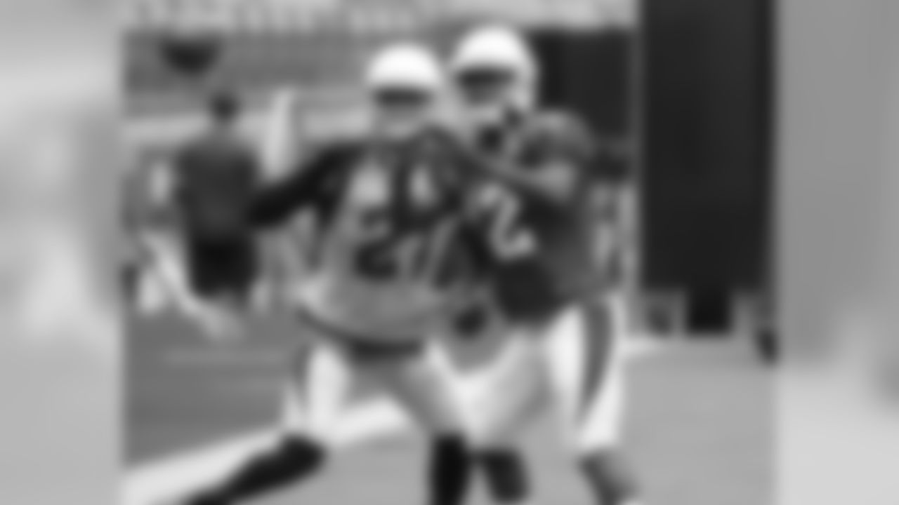 WR John Brown on the JUGS gun with some interference from CB Patrick Peterson