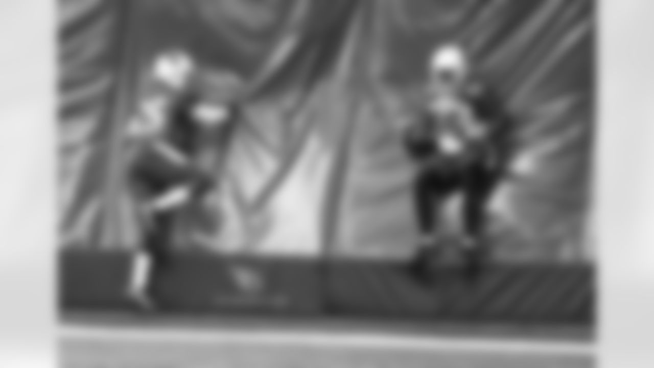 CB Daniel Gray (left) and WR Chad Williams bounce into the wall of the bubble