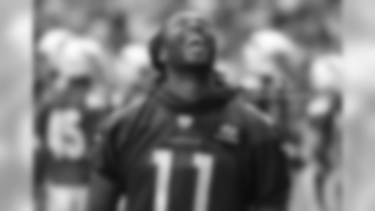 WR Larry Fitzgerald has a laugh