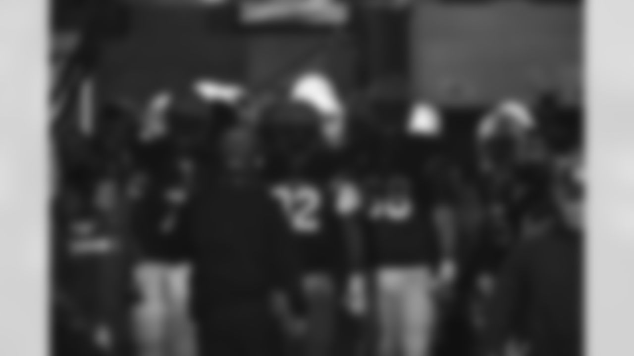In the tunnel before the NFC Championship game against the Panthers