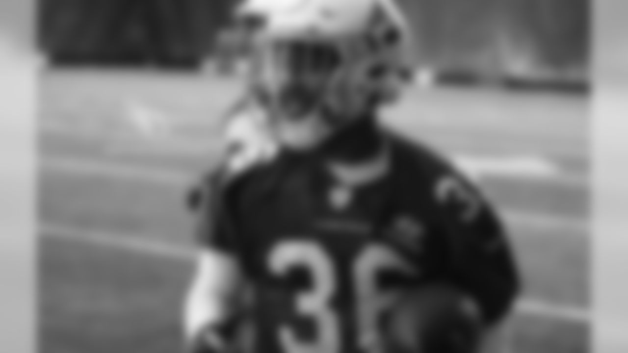 S Budda Baker picks off a pass at rookie minicamp