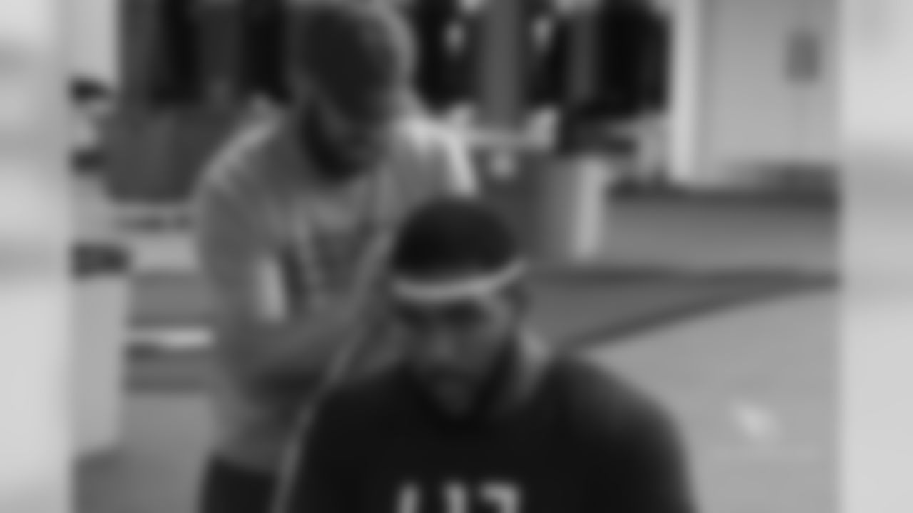 G Dorian Johnson gets his head measured