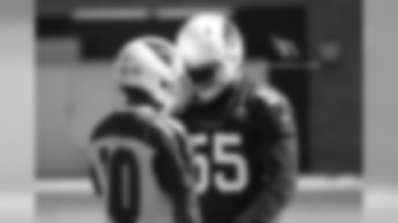 Faux trash-talking between WR Brittan Golden and LB Chandler Jones