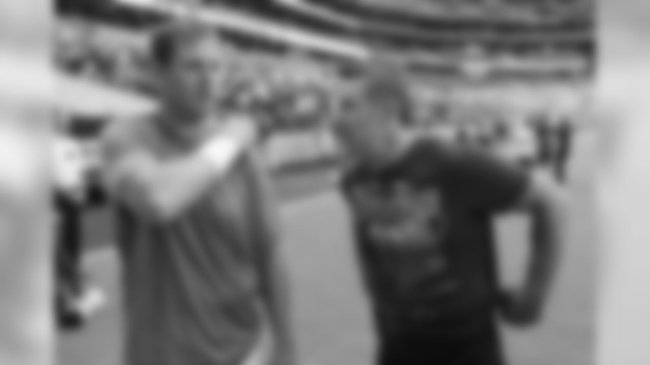 With Kurt Warner at training camp in 2013