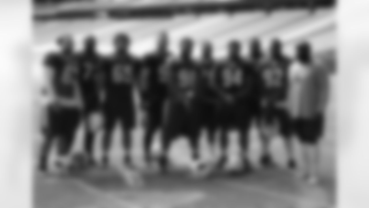 The defensive line (from left): Peli Anau, Olsen Pierre, Pasoni Tasini, Josh Mauro, Corey Peters, David Moala, Xavier Williams, Rodney Gunter, Frostee Rucker, coach Brentson Buckner