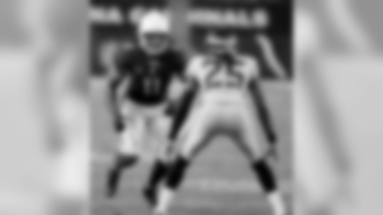 2016: WR Larry Fitzgerald is guarded by Seahawks CB Richard Sherman