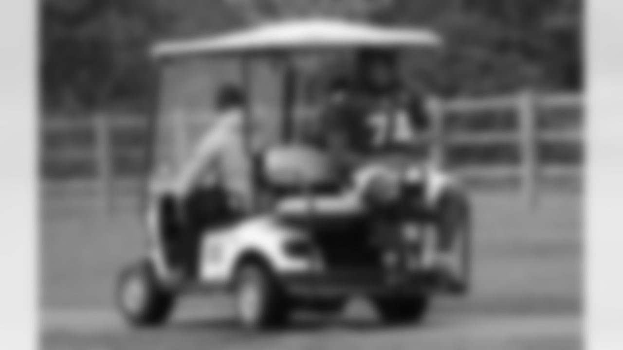 T D.J. Humphries gets a ride to practice