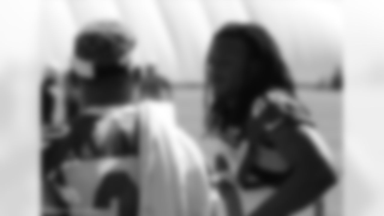 S Marqui Christian talks with S Tyrann Mathieu