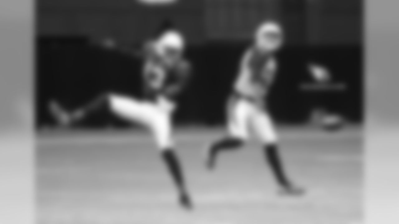 CB Justin Bethel (right) breaks up a pass intended fo Jaron Brown