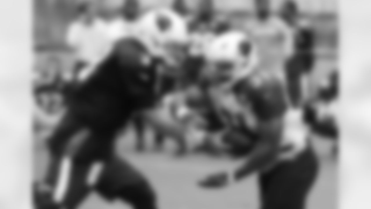 QB Carson Palmer hands the ball off to RB David Johnson