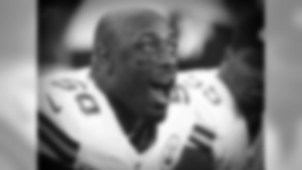 Steve Sanders' Comments: "Justin was on the bench while the offense was on the field and I don't know exactly what had happened behind me, but I was keying in on portraits on the bench, and I just like this picture because it's so animated and relaxed. It's obviously later in the game when the game was more in hand. His emotion is what I really like about this."