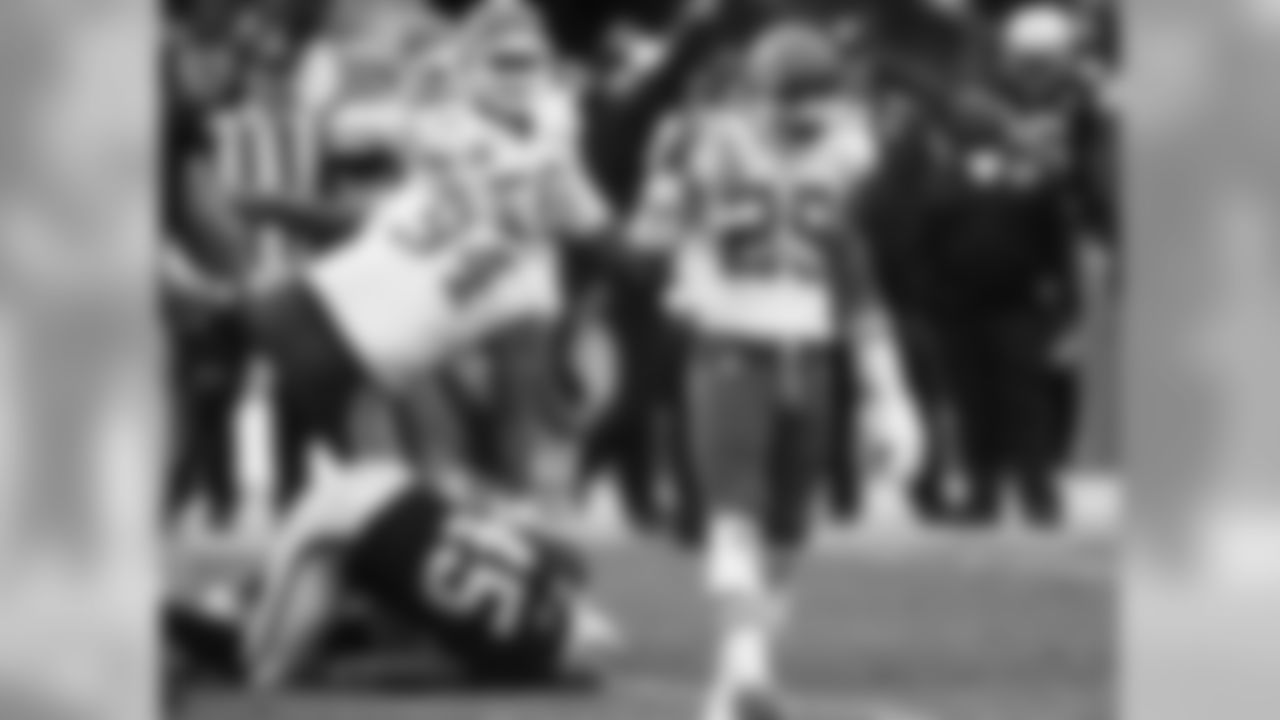 December 16, 2012. Eric Berry celebrates after making a hit on RB Marcel Reece of the Oakland Raiders.