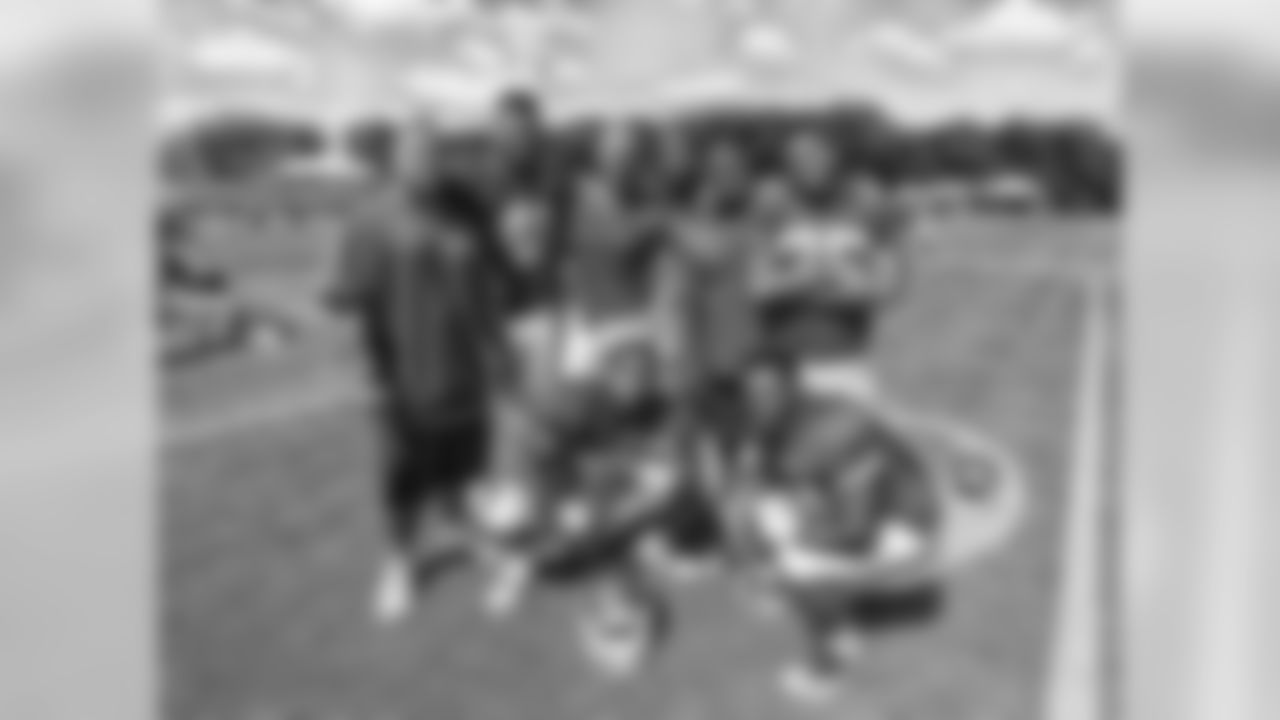 Kansas City Chiefs running backs pose for a picture after practice on the seventh day of training camp on Mosaic Life Care Field at the campus of Missouri Western State University on Saturday, August 6, 2016.