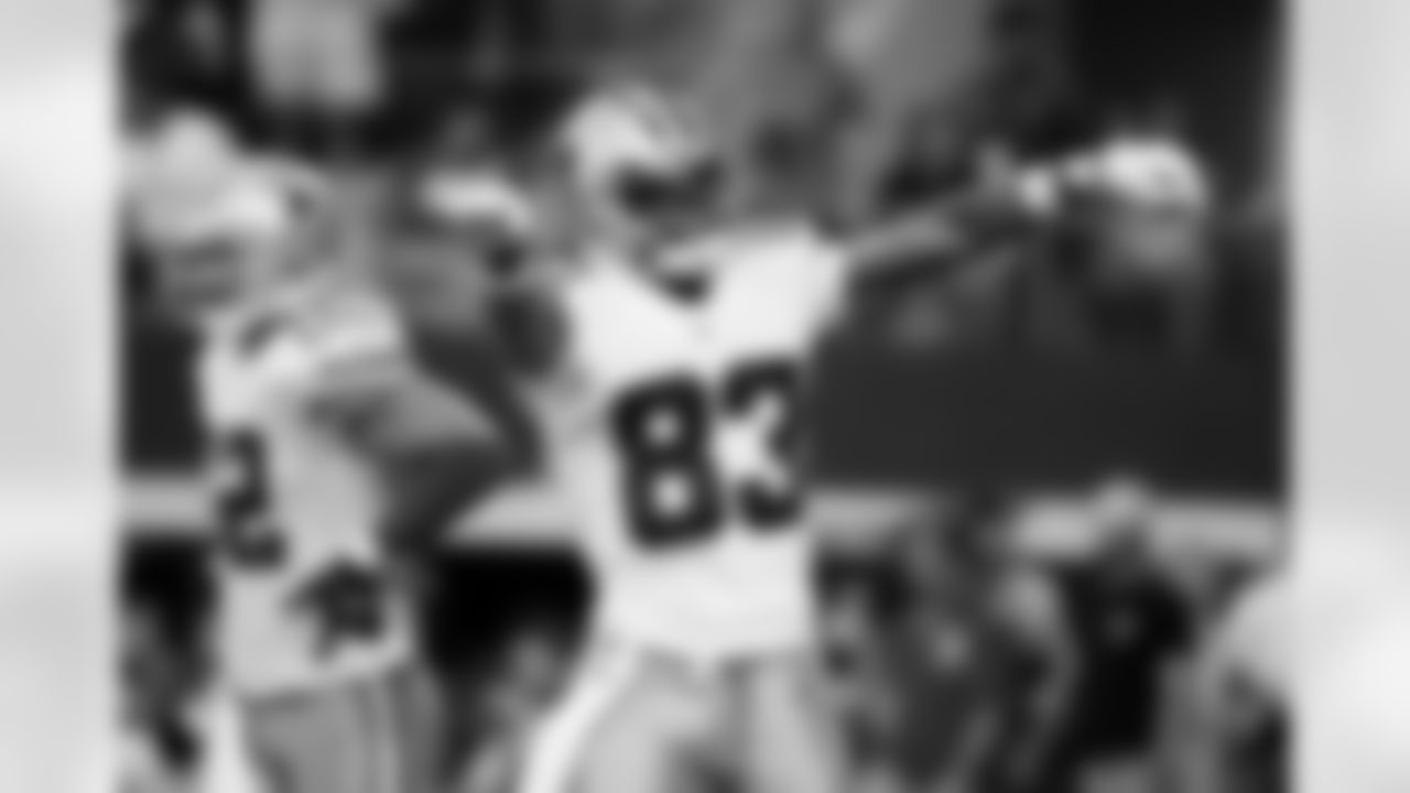 Dallas Cowboys' Terrance Williams (83) celebrates after catching a pass for a touchdown during the first half of an NFL football game against the New York Giants, Sunday, Oct. 19, 2014, in Arlington, Texas. (AP Photo/Brandon Wade)