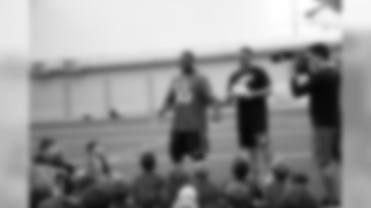 Brandon Graham gave a pep talk before practice