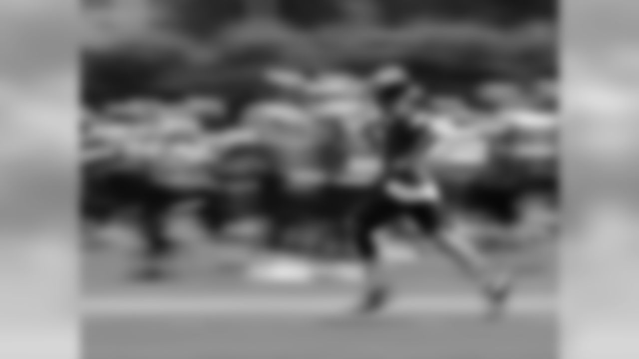 Quarterback Sam Bradford is not this fast, but was moving around during the OTA
