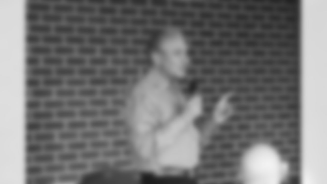 Falcons owner and chairman Arthur Blank spoke to the group