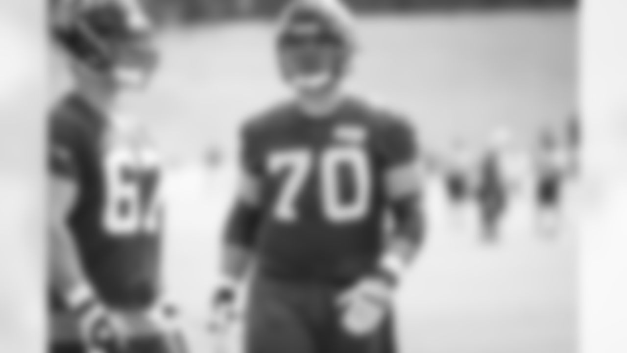 Left tackle Jake Matthews (70) and left guard Andy Levitre look all business as XFINITY Training Camp starts