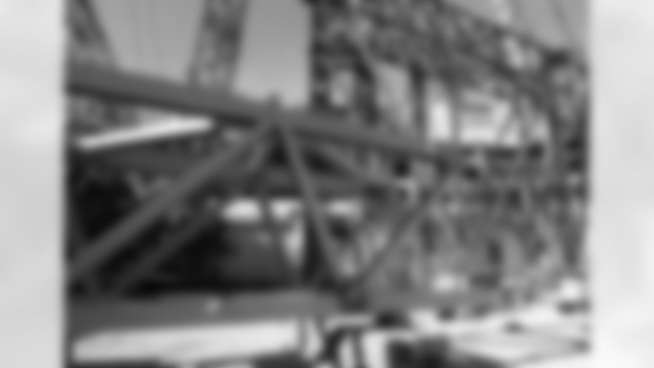 February 2016 – Steel continues to be prepared for installation and set at the stadium site. This includes the assembly of the roof steel trusses, exterior façade steel and interior metal wall framing of the building.