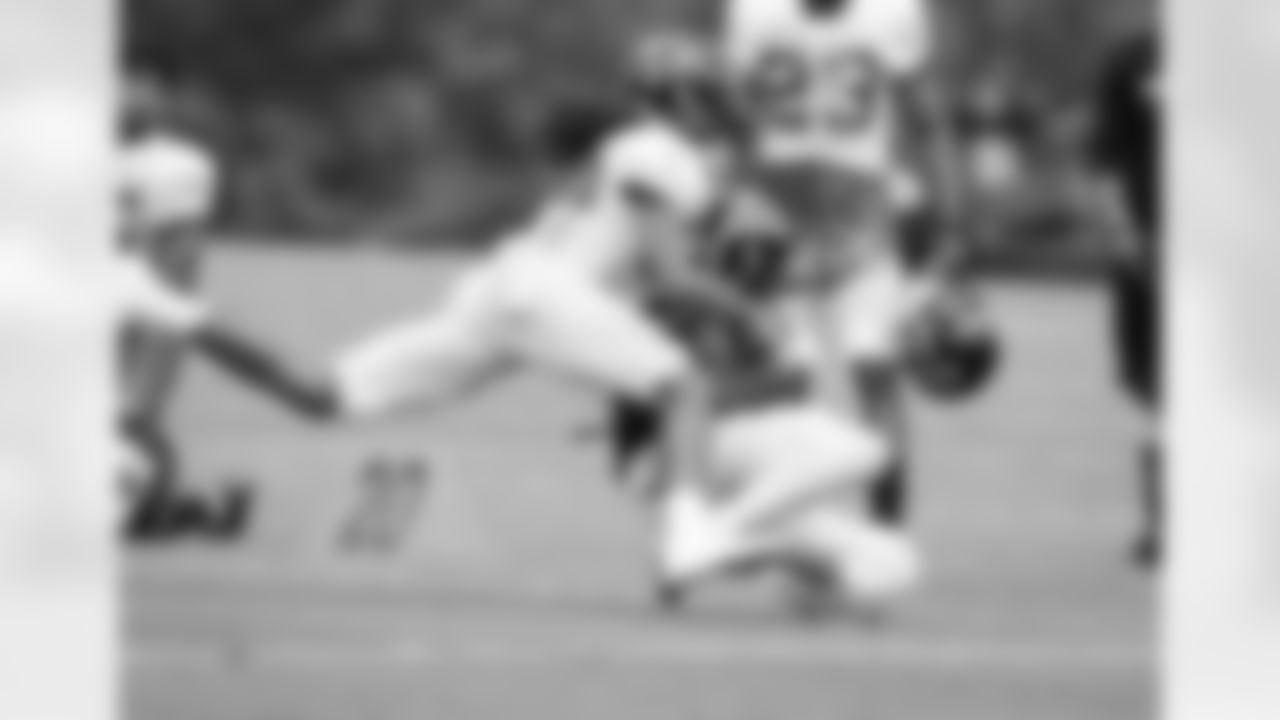WR J.D. McKissic brings the ball in against CB Jalen Collins