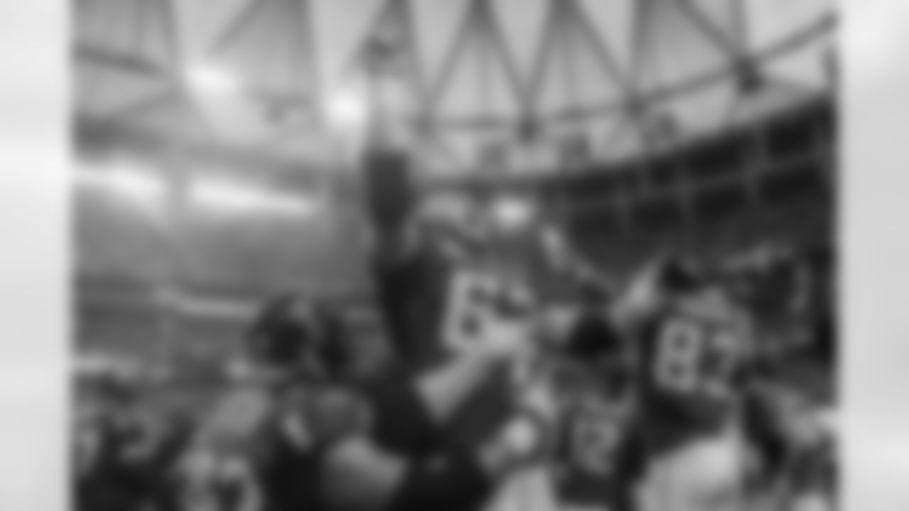 January 13, 2013: The rest of the team, including longtime veteran Todd McClure, went nuts...