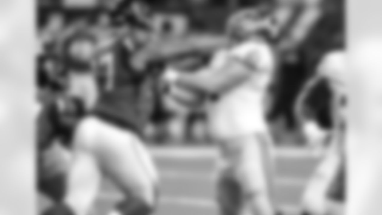 Ra'Shede Hageman stands up backup center Spencer Long