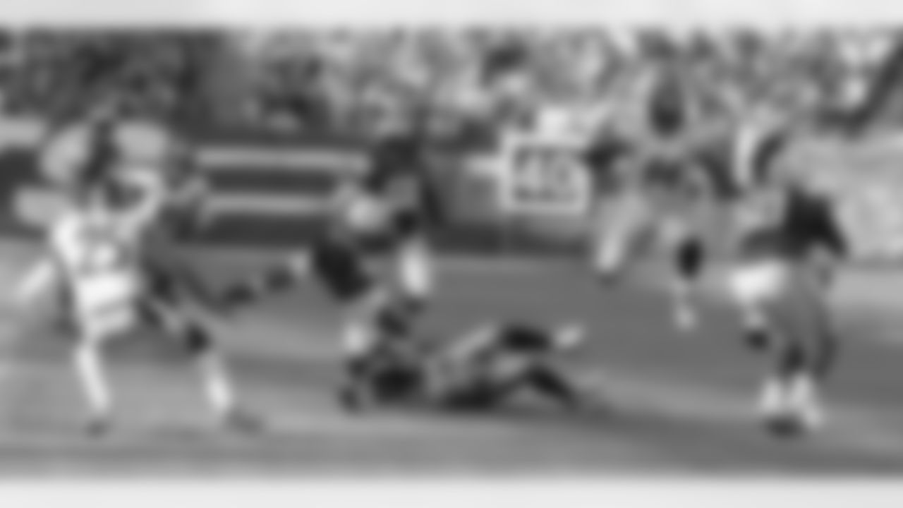 Goodson played just two games before suffering a season-ending knee injury but averaged 8.7 yards per rush on seven carries and 9.5 yards per catch on two receptions in limited action.