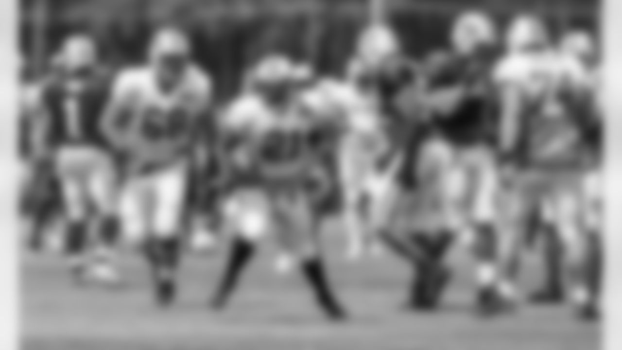 RB Chris Johnson, who underwent arthroscopic knee surgery to repair a torn meniscus has been explosive thus far in camp. Johnson also showed his versatility, lining up as a wide receiver on some plays. He sat out on Saturday on one of Rex Ryan's "pitch count" days, but returned Sunday looking just as fresh as he had in days prior.