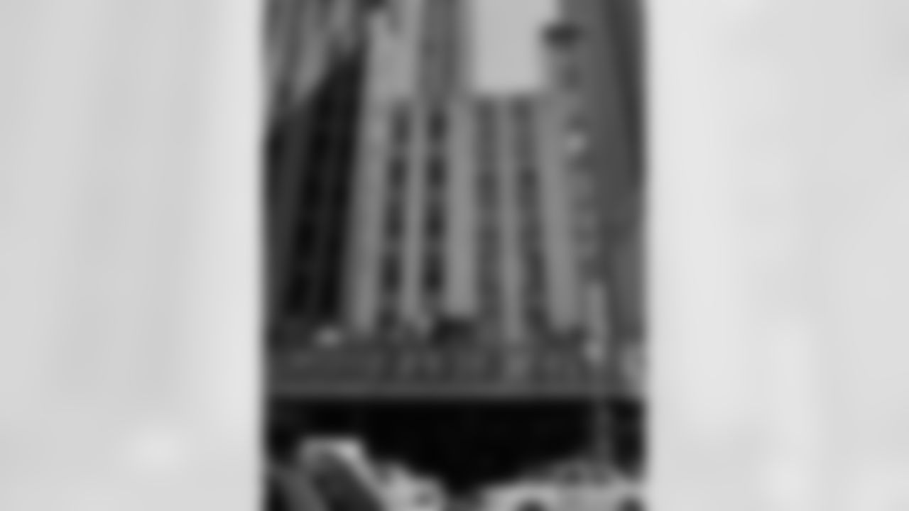 Gholston and friends look out on New York City