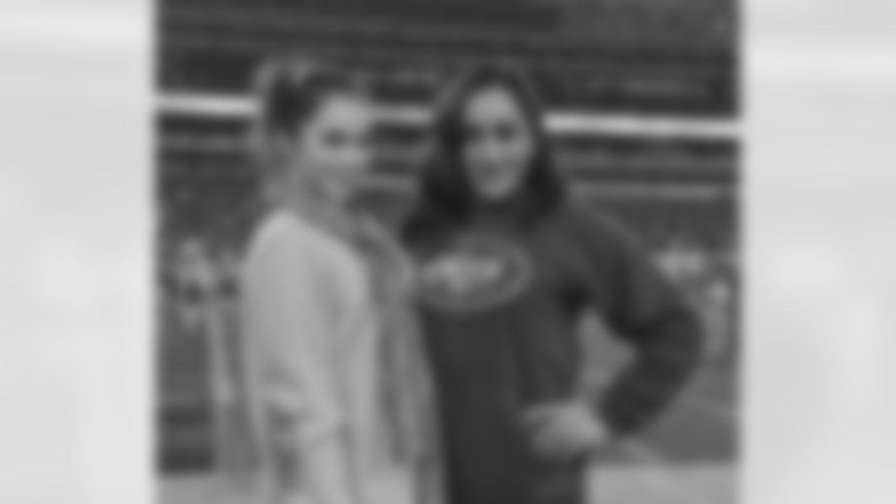 US Olympic Gymnastics teammates McKayla Maroney and Jordyn Wieber pose before the Jets vs Patriots game.