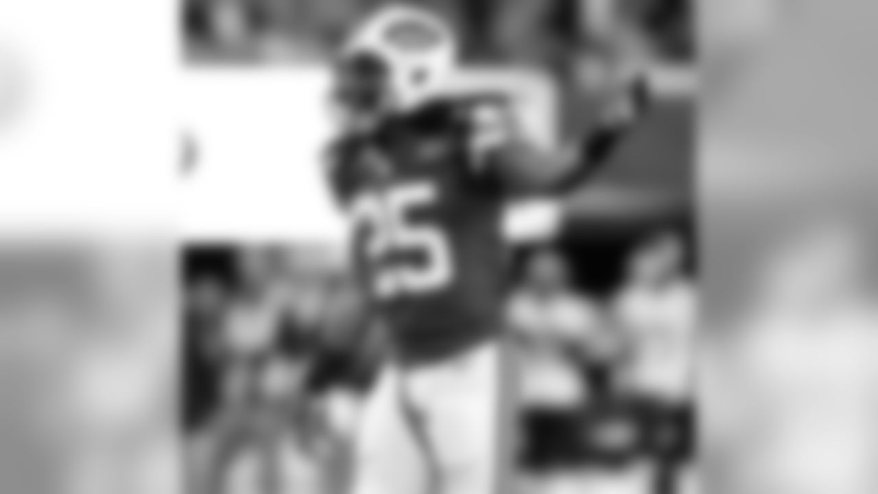 Known for his big hits and in-the-box play in college, rookie safety Calvin Pryor has been in pass coverage often so far this season. He has two pass defenses and 13 tackles to date. Detroit is stacked offensively, so Pryor's play will be important to watch.