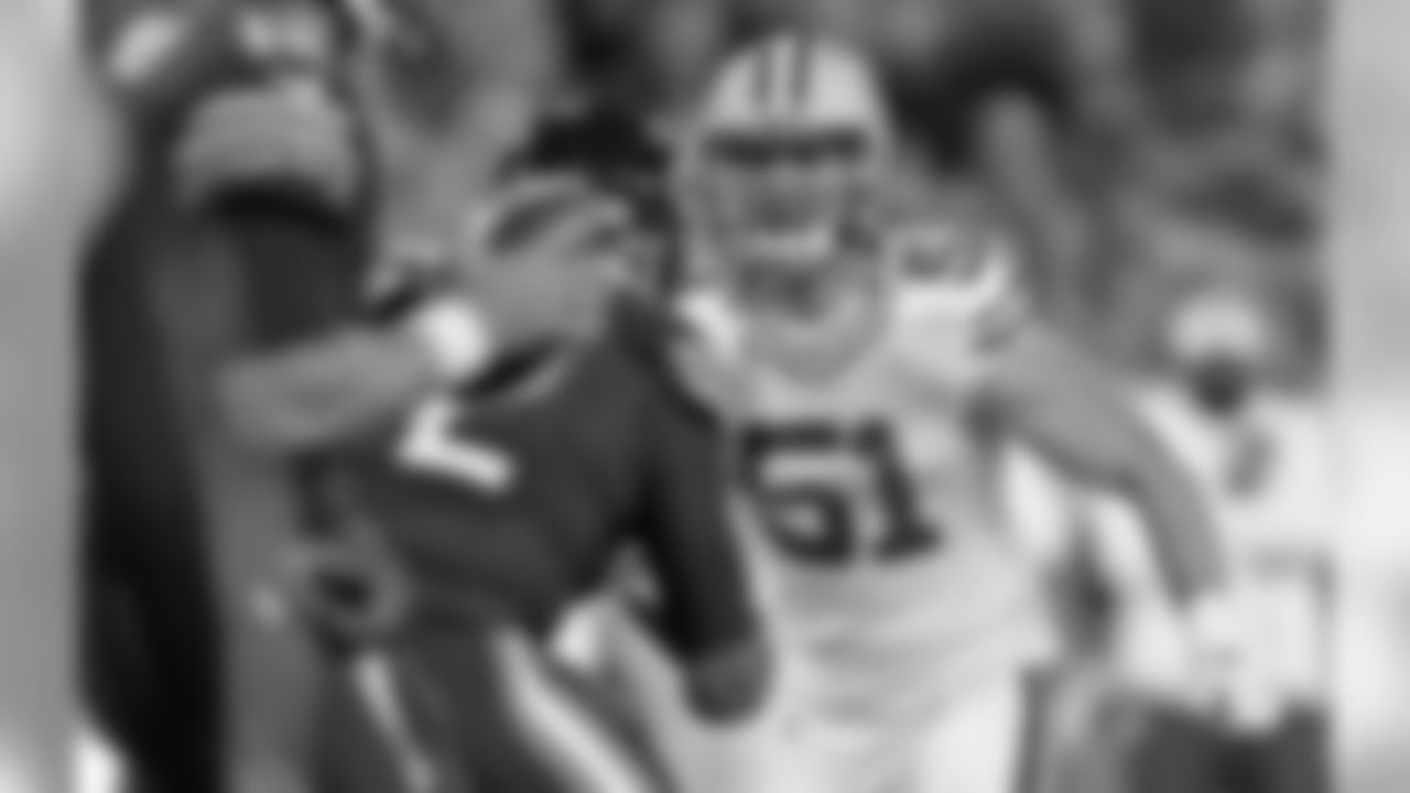 Has 16 tackles (14 solo), 2 sacks and a forced fumble so far this season.