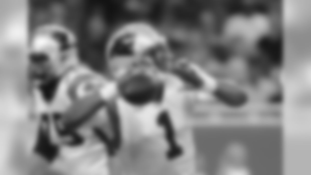 Carolina Panthers quarterback Cam Newton throws during the first half of an NFL football game against the Detroit Lions, Sunday, Oct. 8, 2017, in Detroit. (AP Photo/Paul Sancya)
