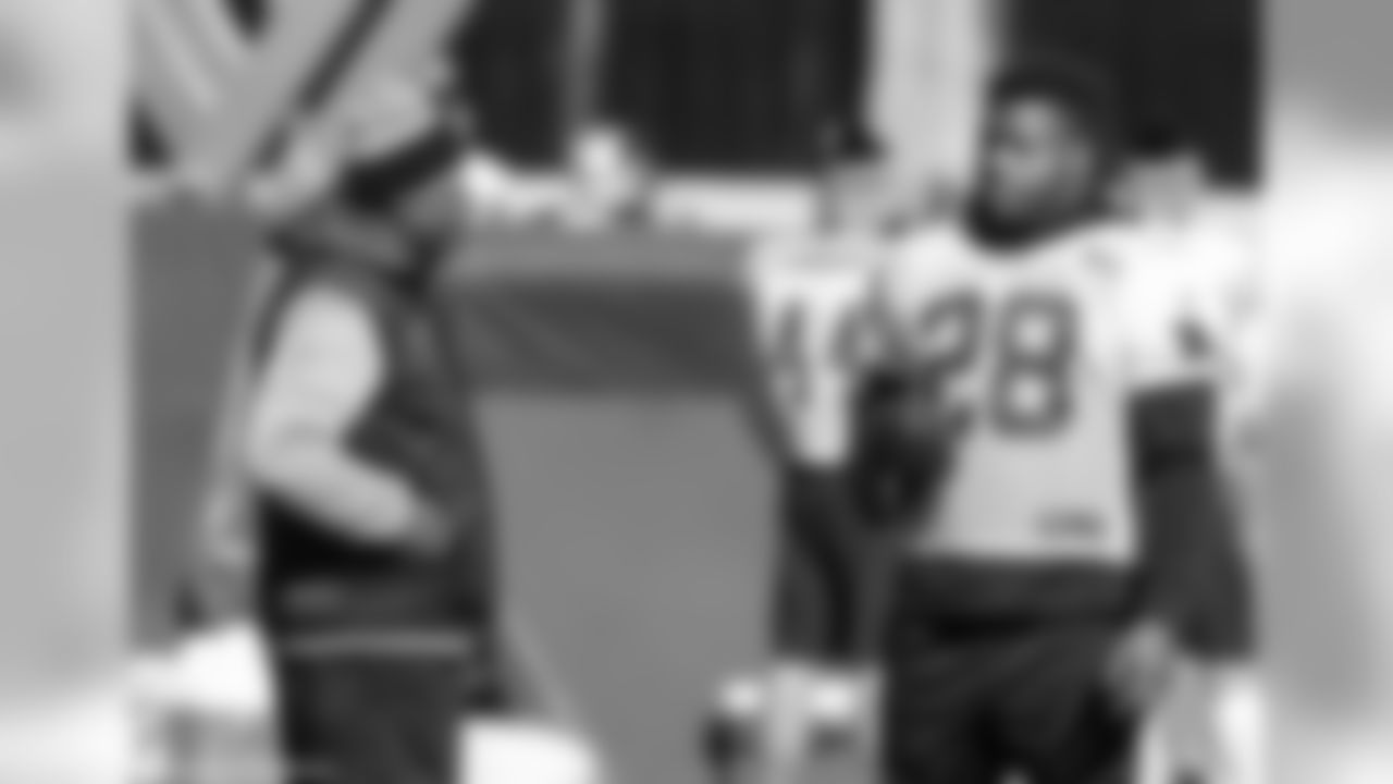 Running Backs Coach Jim Skipper and RB Jonathan Stewart