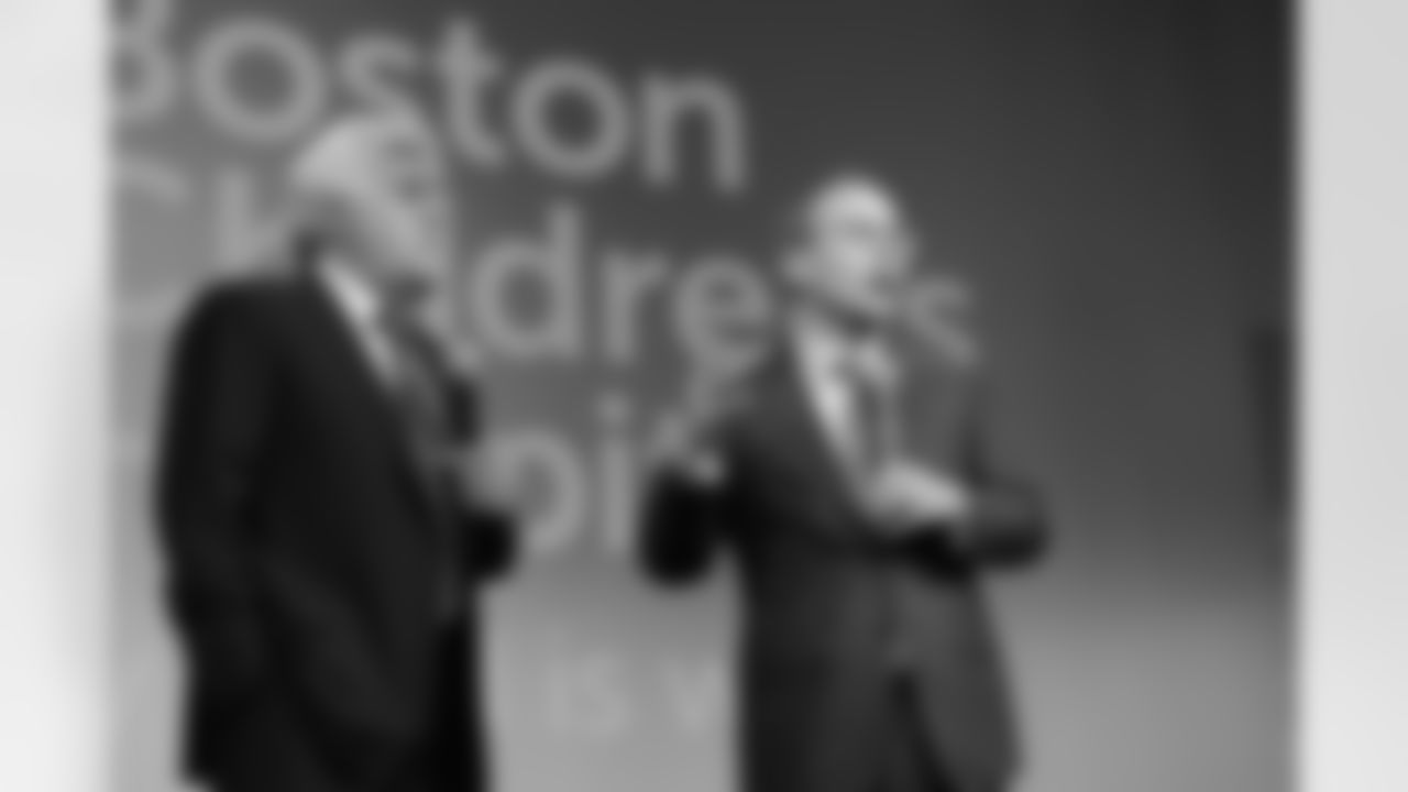 BOSTON, MA - NOVEMBER 29: Event host Jay Leno and Jonathan Kraft, President Kraft Group at Champions for Children's at Seaport World Trade Center on November 29, 2016 in Boston, Massachusetts. (Photo by Darren McCollester/Getty Images for Boston's Children Hospital)