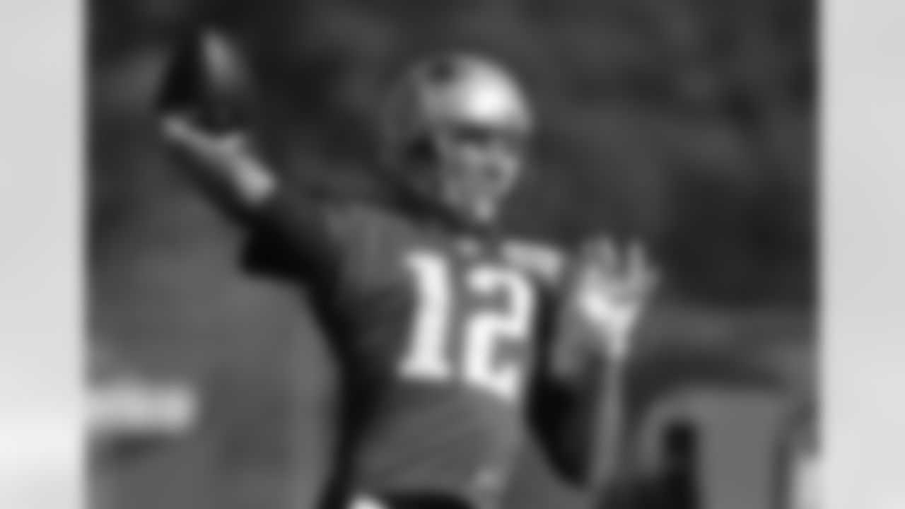 New England Patriots quarterback Tom Brady winds up for a pass during an NFL football practice, Wednesday, Nov. 4, 2015, in Foxborough, Mass. The Washington Redskins are to play the Patriots Sunday, Nov. 8, 2015, in Foxborough. (AP Photo/Steven Senne)