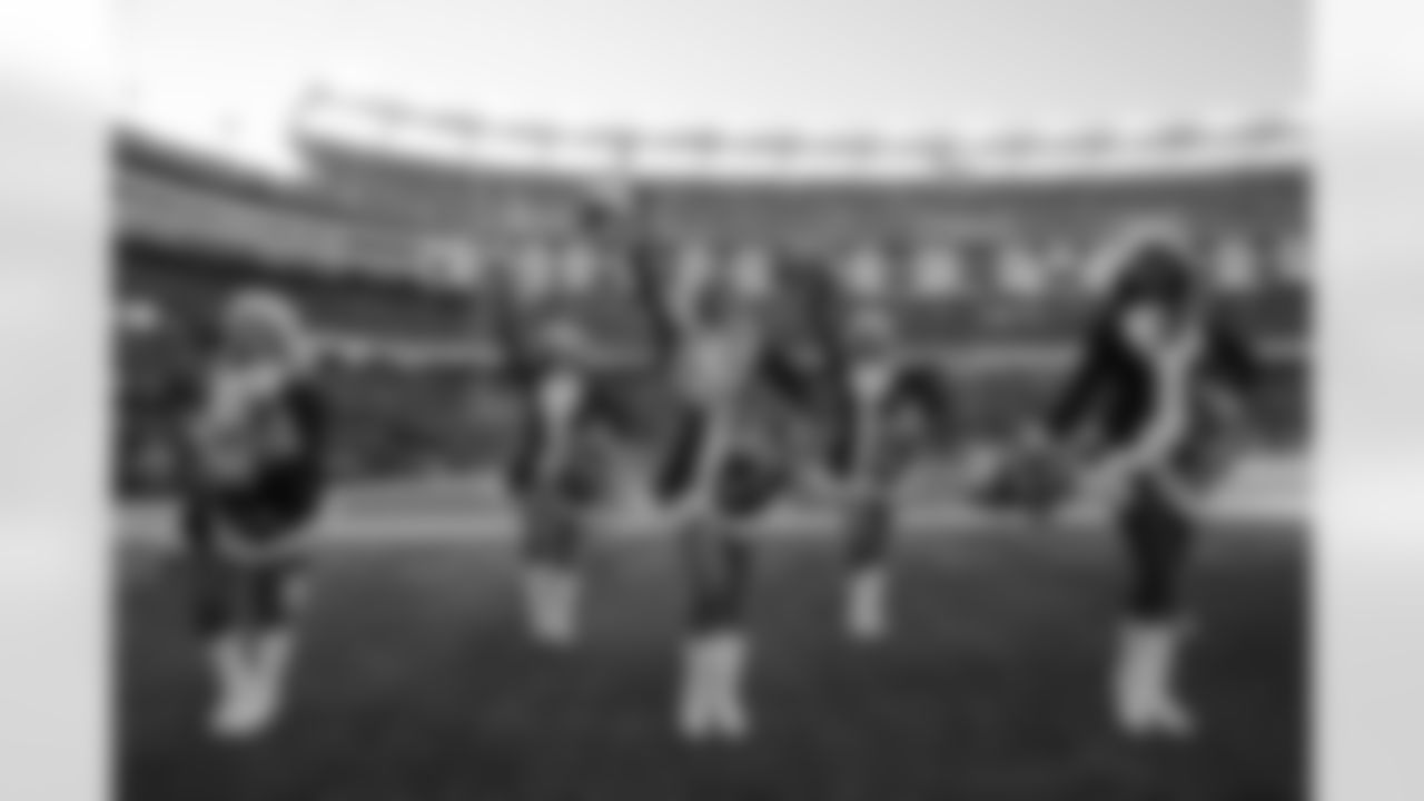 New England Patriots cheerleaders perform wearing Christmas outfits in the first half of an NFL football game against the Tennessee Titans, Sunday, Dec. 20, 2015, in Foxborough, Mass.(AP Photo/Charles Krupa)