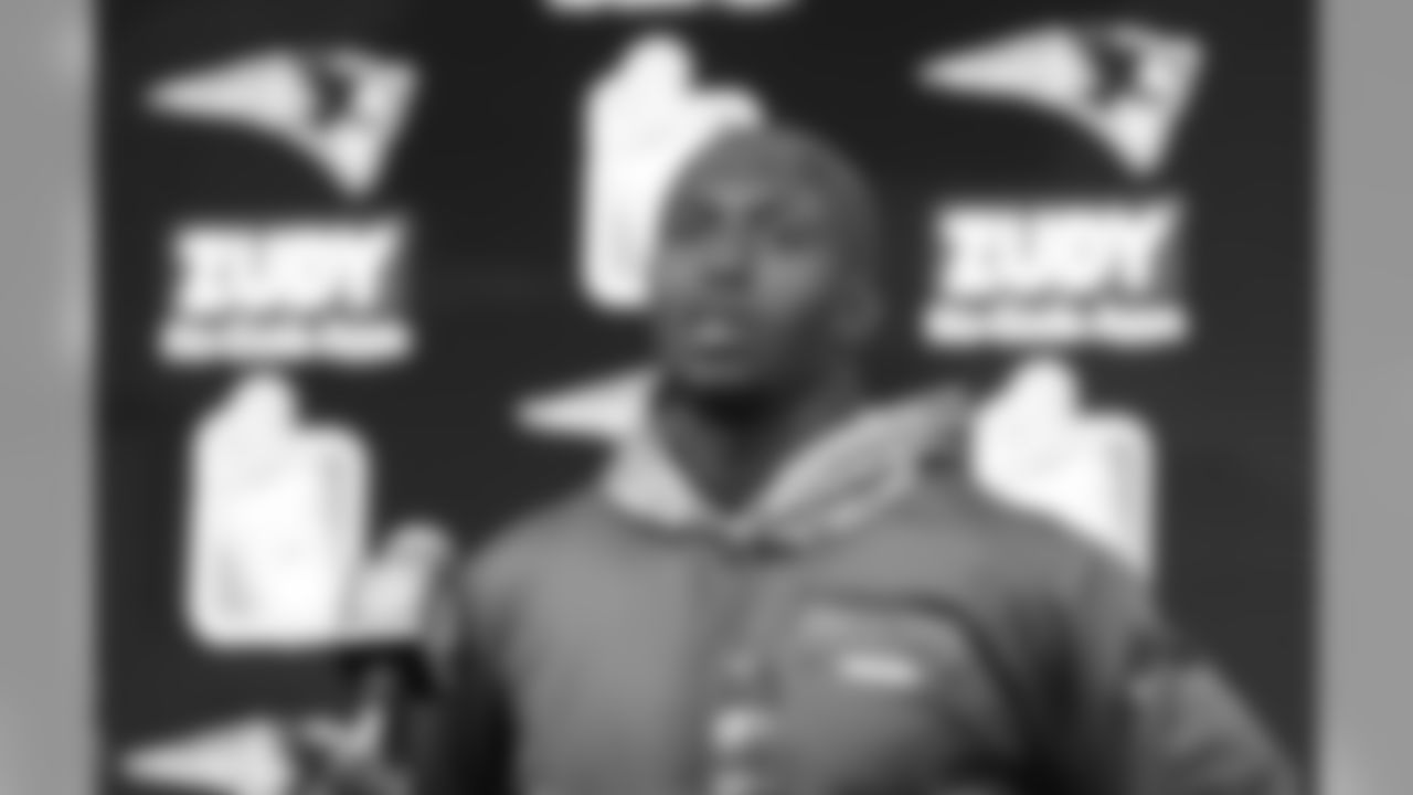 New England Patriots safety Devin McCourty speaks to the media following an NFL football game against the Miami Dolphins, Sunday, Nov. 26, 2017, in Foxborough, Mass. (AP Photo/Michael Dwyer)