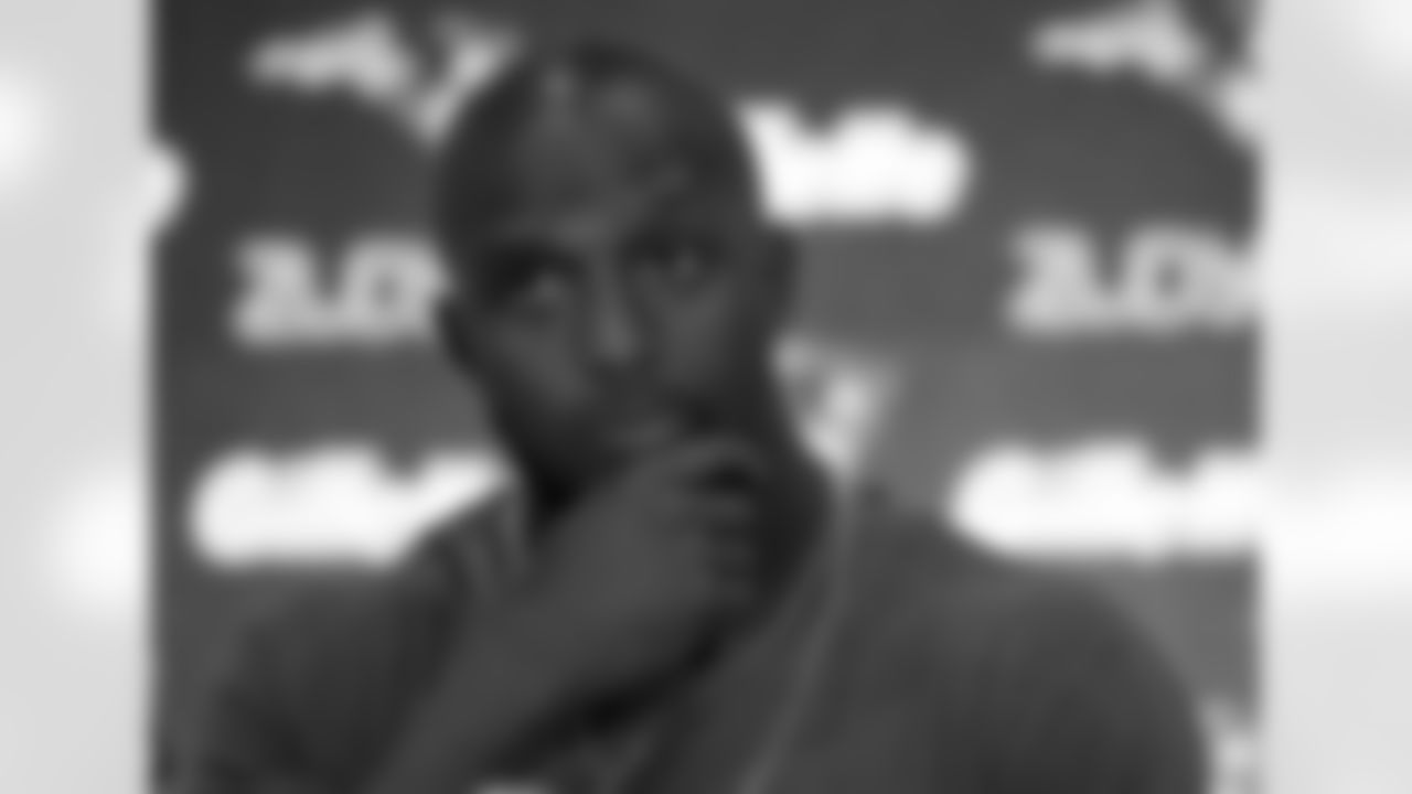 New England Patriots defensive back Devin McCourty speaks to the media after an NFL football game against the Houston Texans Thursday, Sept. 22, 2016 in Foxborough, Mass. (AP Photo/Charles Krupa)