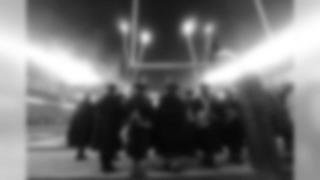 The End Zone Militia watch fireworks before the AFC championship NFL football game between the New England Patriots and the Pittsburgh Steelers, Sunday, Jan. 22, 2017, in Foxborough, Mass. (AP Photo/Elise Amendola)