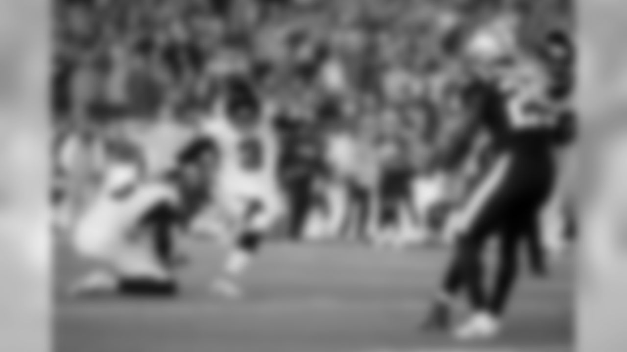 Atlanta Falcons kicker Matt Bryant (3) attempts a field goal, which was blocked, during the first half of an NFL football game against the New England Patriots, Sunday, Oct. 22, 2017, in Foxborough, Mass. (AP Photo/Steven Senne)