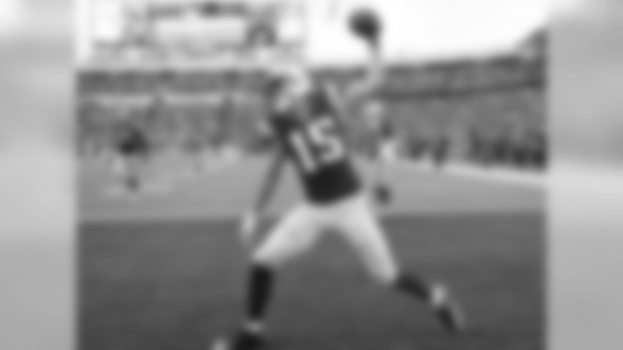 FILE - In this Oct. 30, 2016, file photo, New England Patriots' Chris Hogan (15) celebrates after scoring a touchdown during the first half of an NFL football game against the Buffalo Bills, in Orchard Park, N.Y. No surprises at the top of the AP Pro32 power rankings this week: In voting by 12 media members who regularly cover the NFL, the Patriots are a unanimous choice once again for the top spot, even though they didn't play last weekend. (AP Photo/Bill Wippert, File)