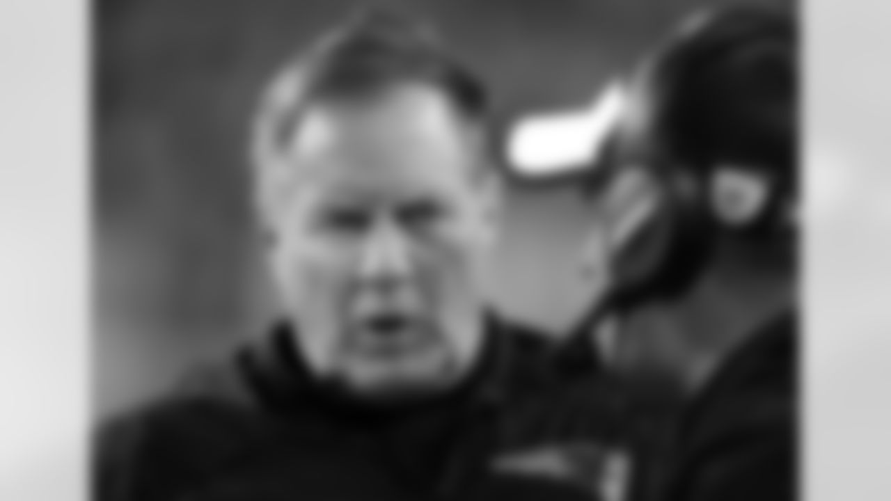 New England Patriots head coach Bill Belichick, left, talks to New offensive coordinator Josh McDaniels on the sideline during the second half of an NFL football game between the Patriots and the Baltimore Ravens, Monday, Dec. 12, 2016, in Foxborough, Mass. (AP Photo/Charles Krupa)