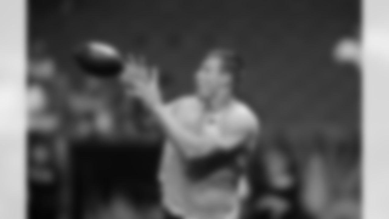 New England Patriots tight end Rob Gronkowski warms up before an NFL football game against the New Orleans Saints in New Orleans, Saturday, Aug. 22, 2015. (AP Photo/Bill Feig)